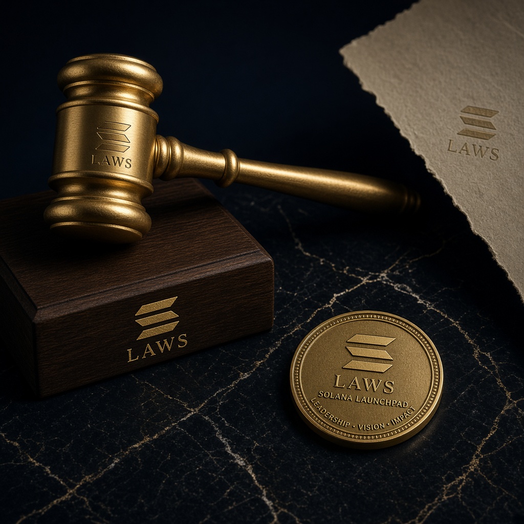 Gold gavel and medal still life