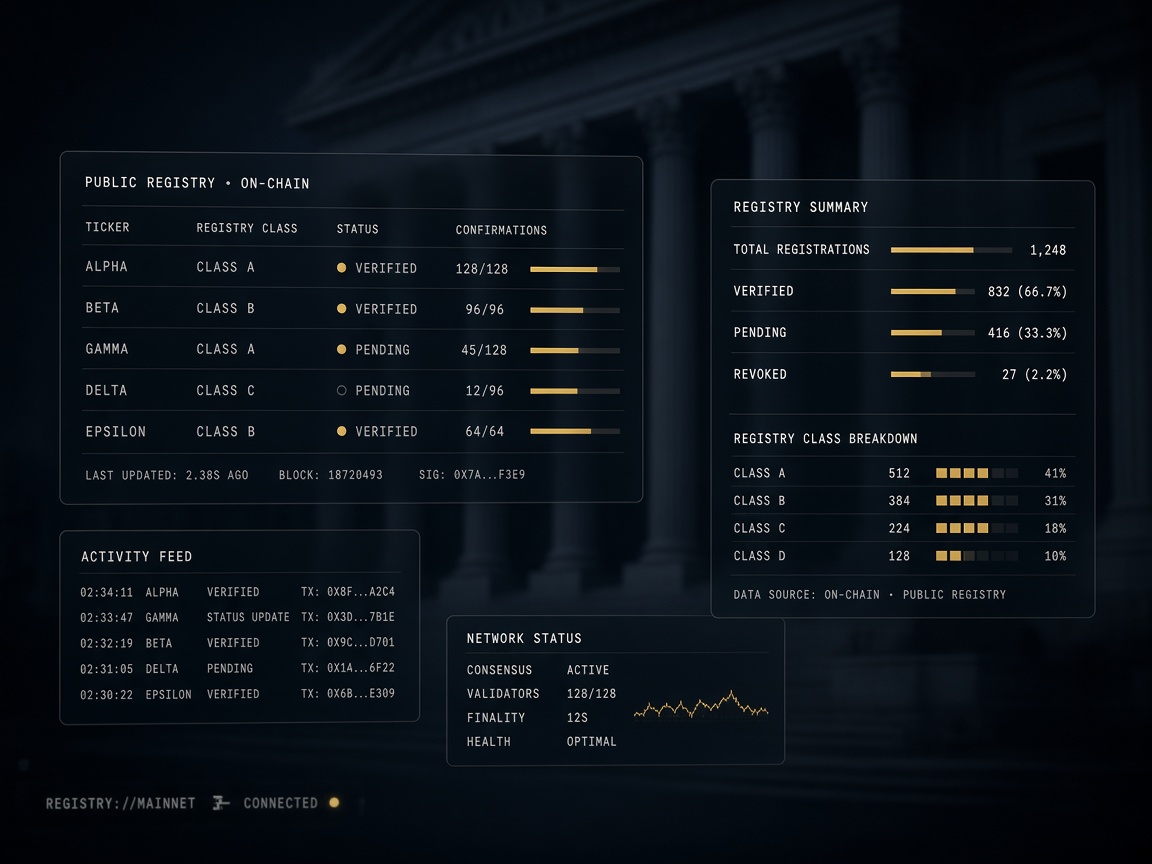 Dark registry terminal panels